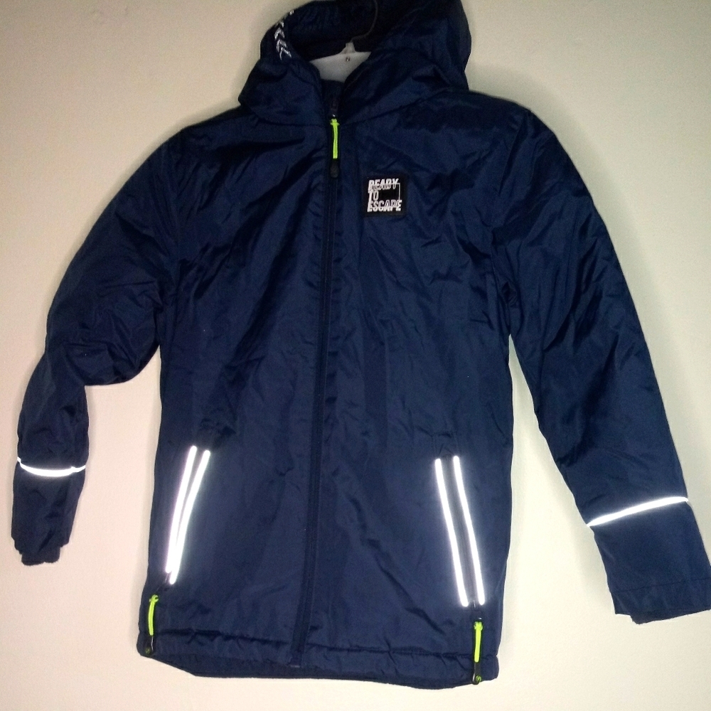 Primark blue fleece lined reflective coat